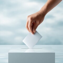 Democracy Day Voting Concept with Hand Casting Ballot into Box, Earth Day Awareness and Spring Seasonal Marketing for Civic Engagement Campaigns