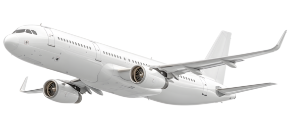 typical airplane isolated on transparent background