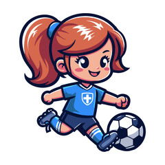 Soccer Football kids mascot cartoon logo icon design