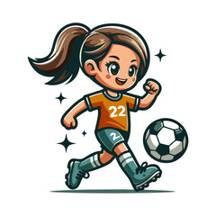 Soccer Football kids mascot cartoon logo icon design