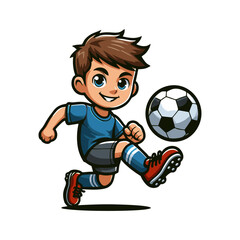 Soccer Football kids mascot cartoon logo icon design