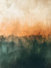 Naklejka premium Earth Tone Minimalist Abstract Painting Smooth Color Transitions and Cityscape