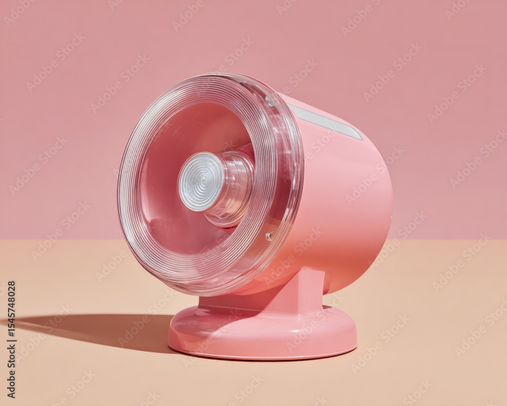 Poster modern emergency siren with transparent casing on minimalist surface for crisis alert and urgent war