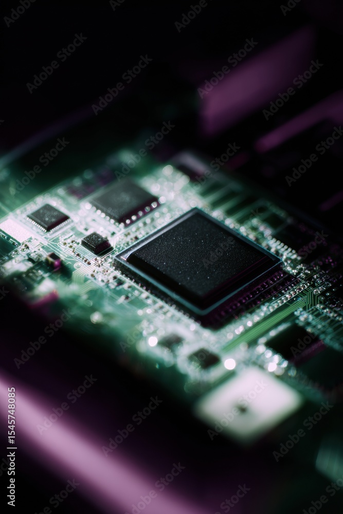 Aufkleber close-up of advanced ai processor on modern computer motherboard showcasing innovative edge computin