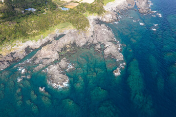 Aerial view of the southern part of Yakushima Island, Kagoshima Prefecture, Japan, a World Heritage Site