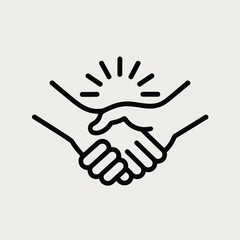 Obraz premium Two Hands Clasped in Handshake with Spark Effect Icon 1