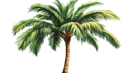 Palm tree with tropical leaves Transparent background, PNG