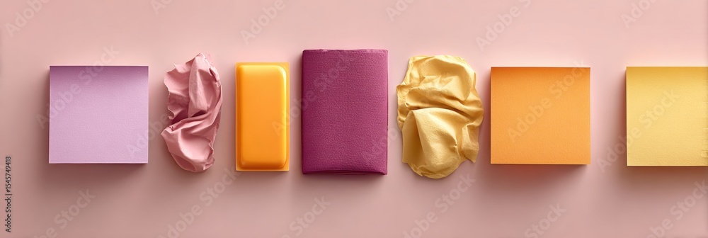 Poster transparent sticky note with paper curl and natural shadow on clear background - modern office aesth