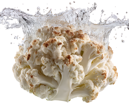 Creative Cauliflower Splash in Minimalist Scene