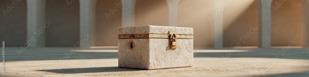 Aufkleber Secure Ballot Box with Visible Padlock and Tamper-Proof Mechanism in Minimalist Setting - Election Security and Voting Integrity Concept for Modern Democratic Processes