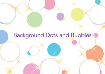 バブルとスターのキラキラ背景,Colorful Bubbles with Star Sparkle Background