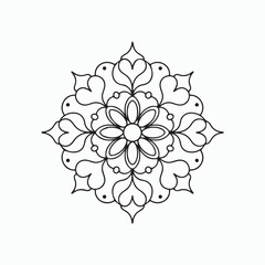 Mandala Coloring Page with Hearts