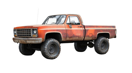Pickup truck with rugged design Transparent background, PNG