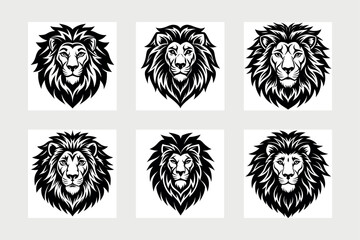 Obraz premium lion head logo vector illustration.
