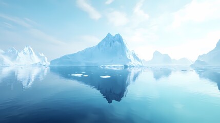 Stunning Glacial Landscape Arctic Icebergs and Calm Waters 