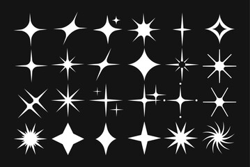 Collection of Star Icons and Silhouettes