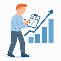 Flat Style Detailed Project Analysis Report Business Growth Chart Illustration