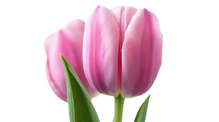 Fototapeta premium Pink tulip close-up Transparent background, PNG