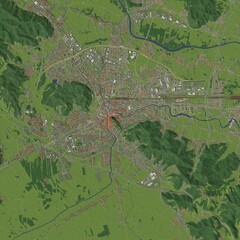 3D illustration of city and urban in Ljubljana Slovenia
