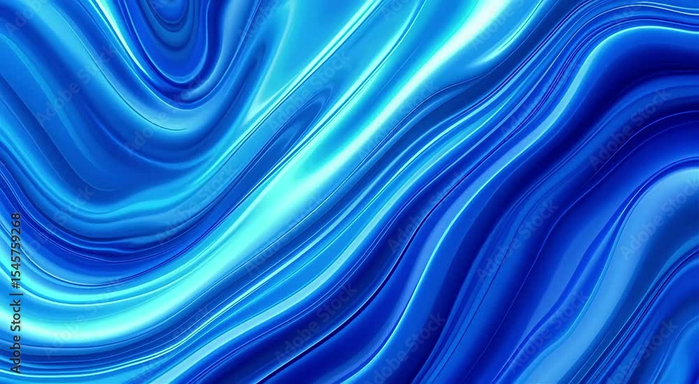 Poster abstract blue liquid waves background - dynamic motion and flowing texture.