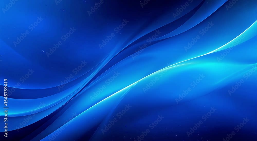 Poster Abstract Blue Waves Flowing with Light Streaks in a Dynamic Motion Video