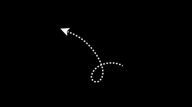 Animated dotted arrow on transparent background, Set of animated dotted arrows on alpha channel, Animated dotted arrow, Animated dotted arrow