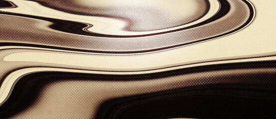 Smooth flowing abstract illustration in beige and brown tones with soft dot texture and wavy movement.