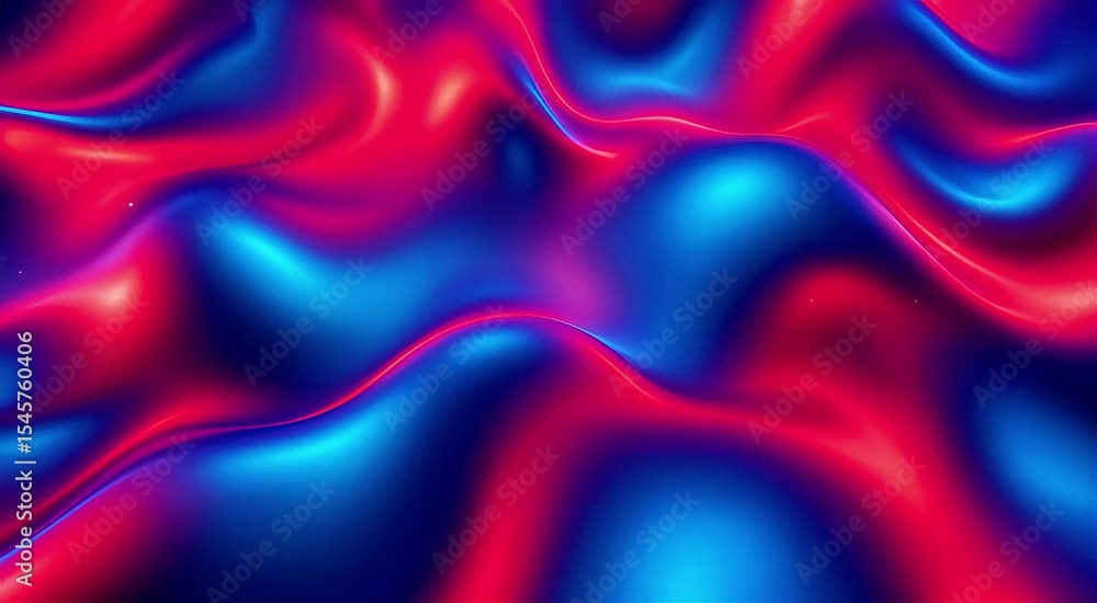 Poster abstract fluid motion video with vibrant red and blue color palette