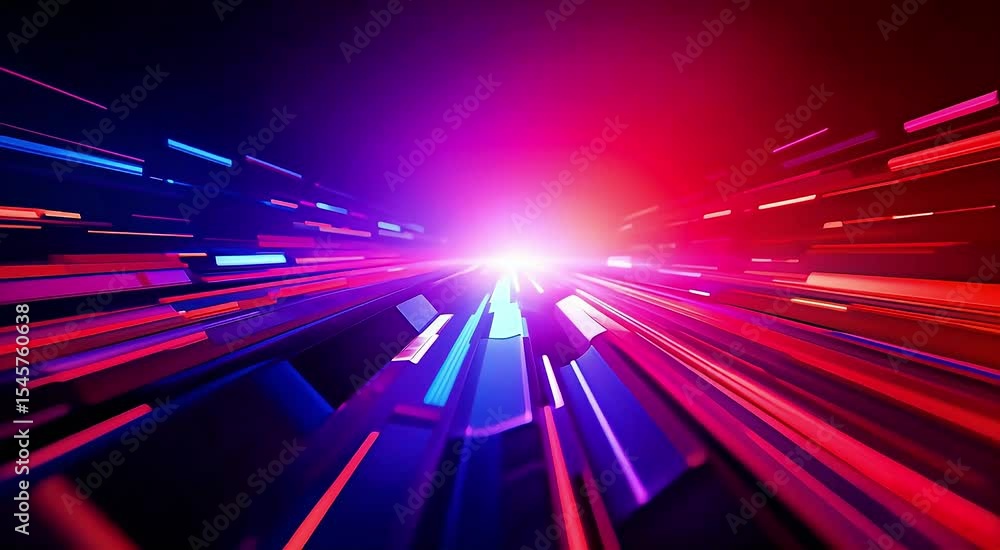 Poster abstract video of colorful light streaks and geometric shapes