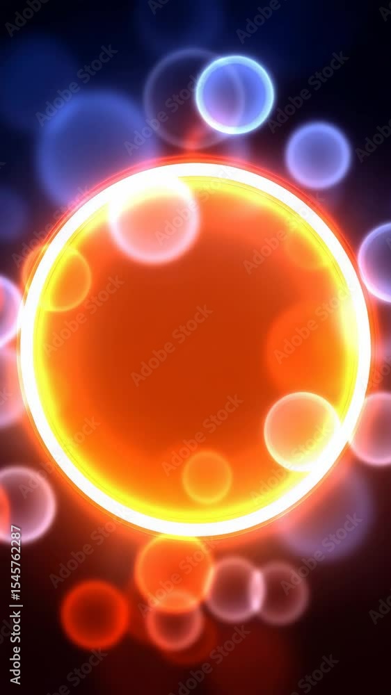 Poster colorful abstract background featuring luminous circles and soft bokeh effects with vibrant hues of 