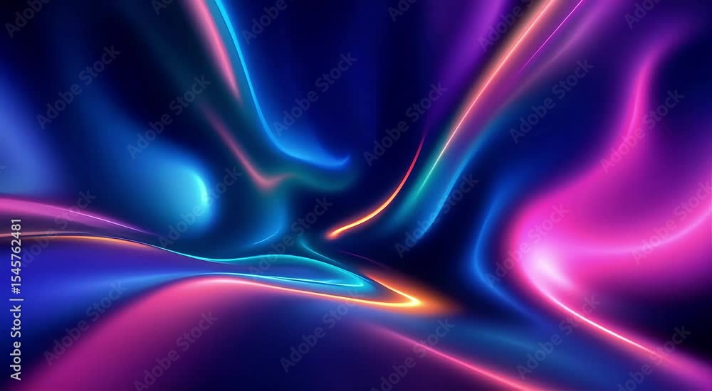 Aufkleber abstract neon light trails flowing across a colorful, dynamic background