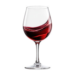 Red wine swirling in elegant glass dark background isolated on a transparent background
