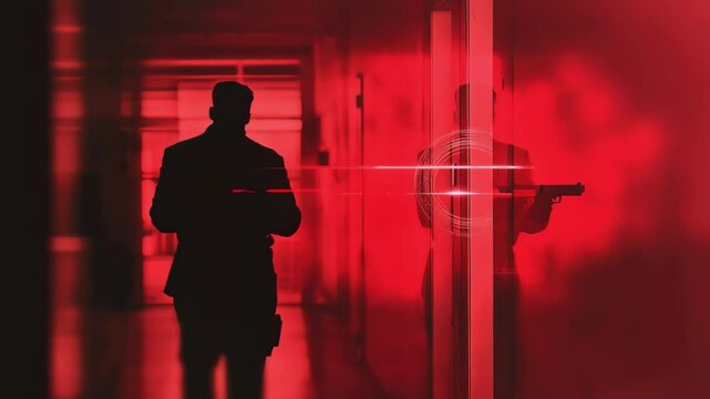 Espionage thriller reveals dark secrets in a dimly lit corridor, Fuse Burns Past Spy Espionage Opener