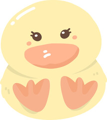 Cute little duck kawaii illustration