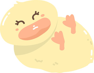 Cute little duck kawaii illustration