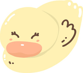 Cute little duck kawaii illustration