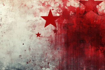 Red stars on a gray background, creating a striking contrast.