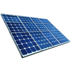 Solar panel array clean energy renewable technology sustainable power alternative energy source blue panels electricity generation photovoltaic cells isolated on a transparent background
