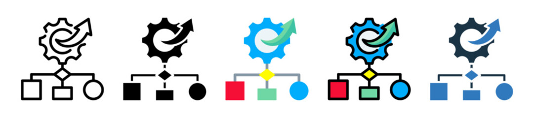 Workflow Efficiency icon multiple style 