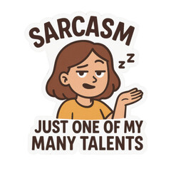Sarcasm Expressed: A whimsical illustration capturing the essence of wit and dry humor, featuring a person with a knowing expression.