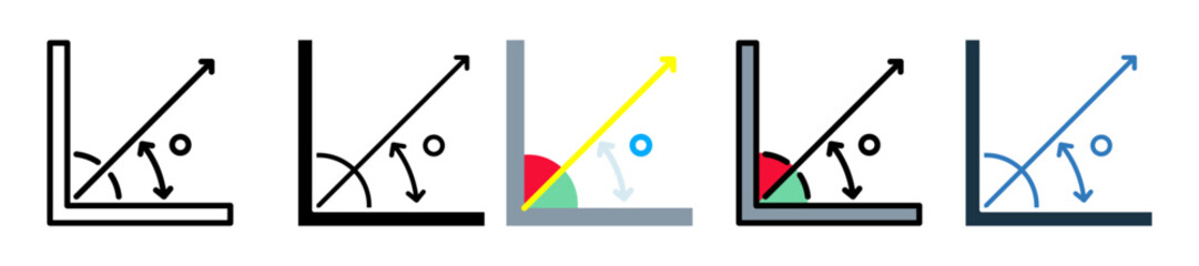 Angle icon multiple style 