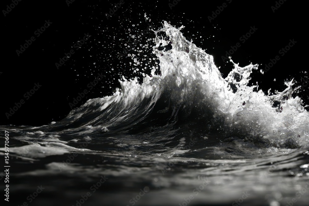 Poster a wave in the ocean with a splash of water