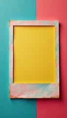 Colorful vibrant polaroid frame, bright and fun , graphic, scrapbook, camera