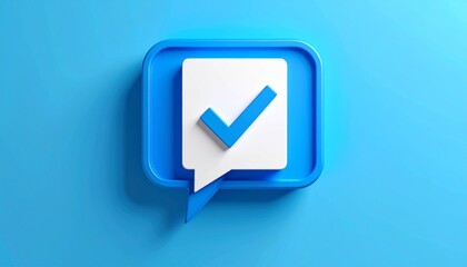 投票用紙とチェックマークを吹き出し内に組み合わせた意見交換を象徴する抽象アイコン

