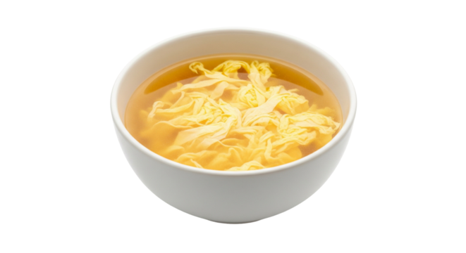 Egg Drop Soup isolated on transparent background. Chinese food