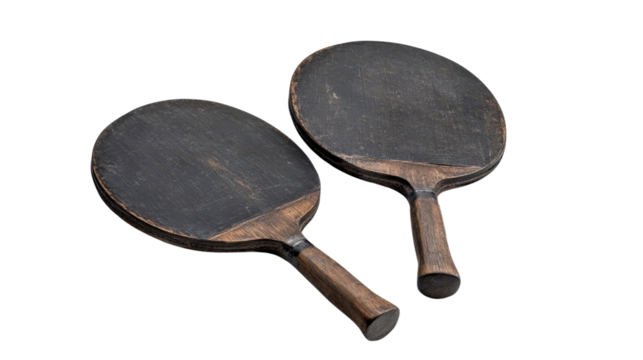 Table tennis paddles and ball Transparent background, PNG