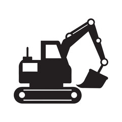 excavator on a white background