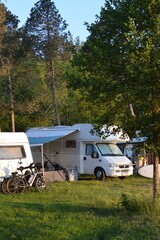 camping in the woods