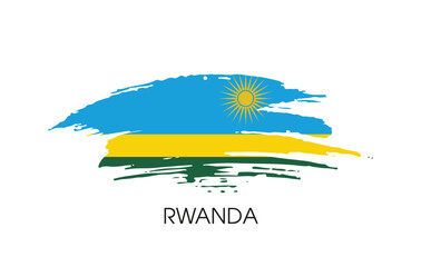 Rwanda Brush flag banner background Vector illustration design independence day Vector banner Posters illustration on white background