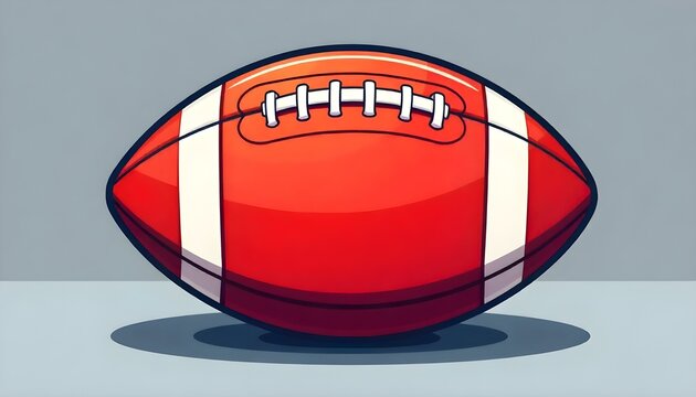 American football vector icon, isolated oval cartoon ball flat design.